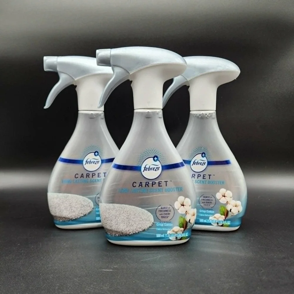 Febreze Carpet Scent Booster Crisp Cotton 16.9oz 3 Pack Fabric Refresher